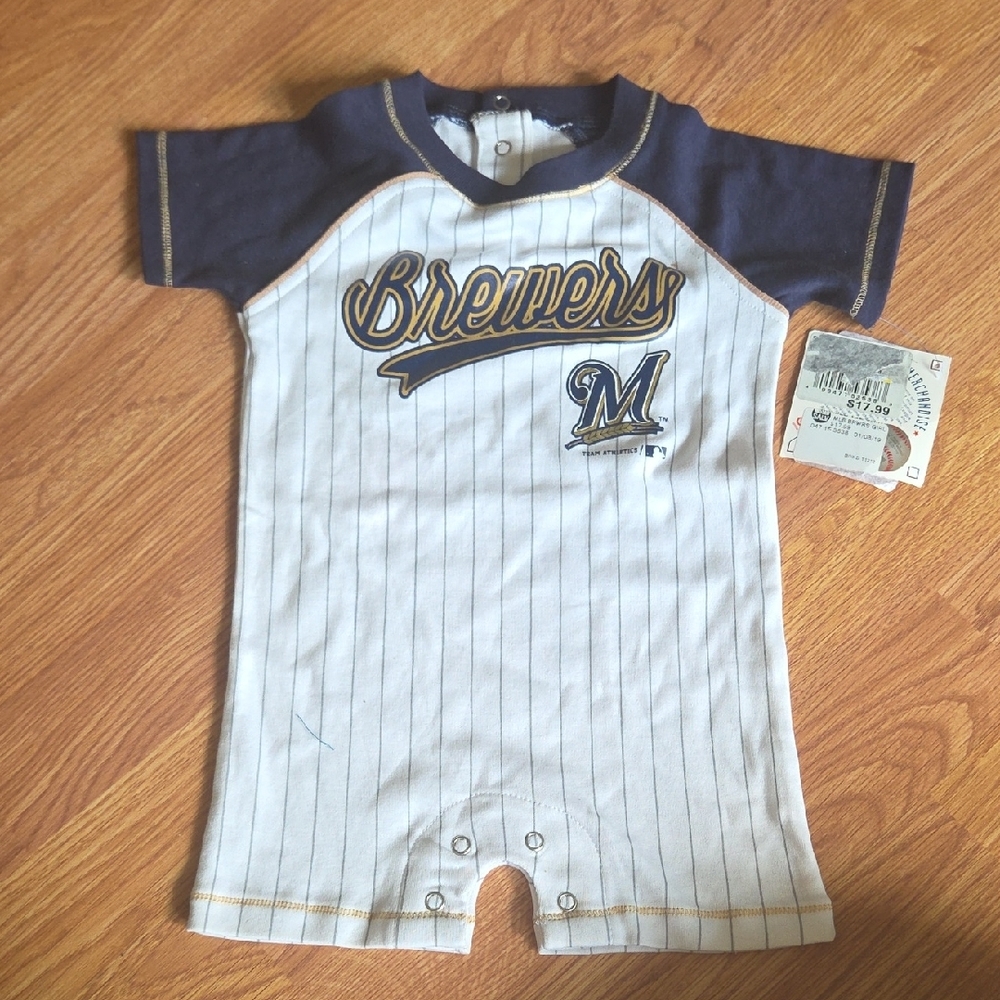 MLB Milwauekee Brewers Baby Romper 6-9 Months NWT Baseball Genuine Merchandise